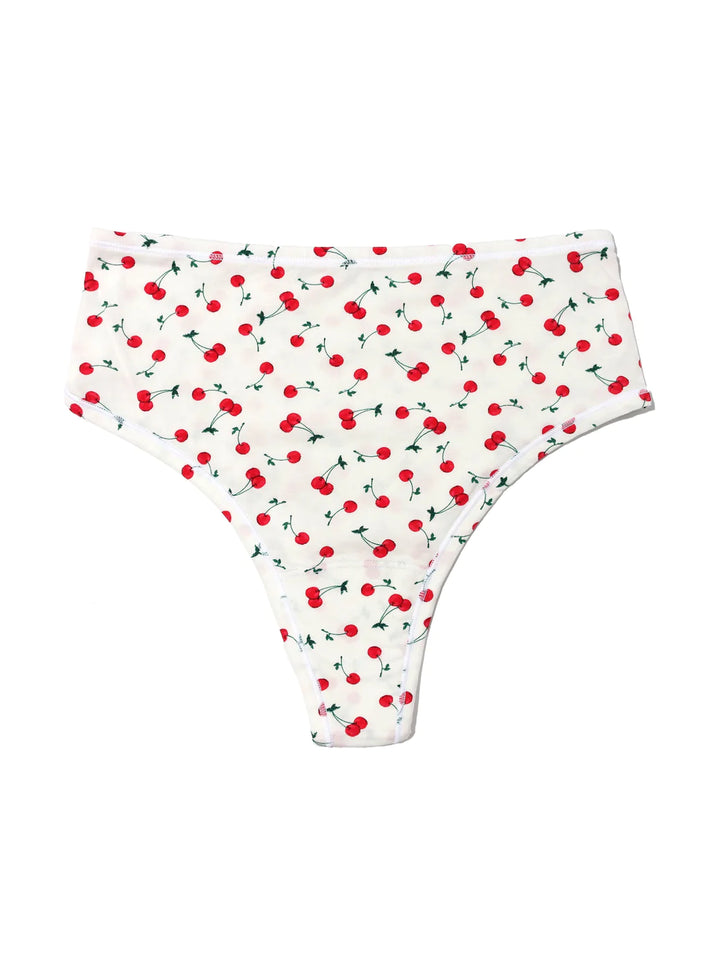 Hanky Panky Printed PlayStretch Hi-Rise Thong Cherry On Top