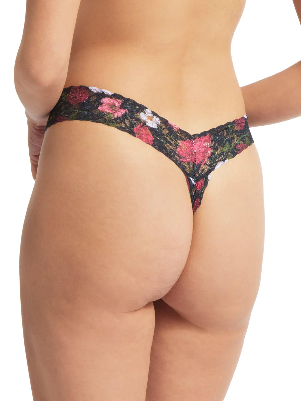 Printed Signature Lace Crotchless Thong Am I Dreaming