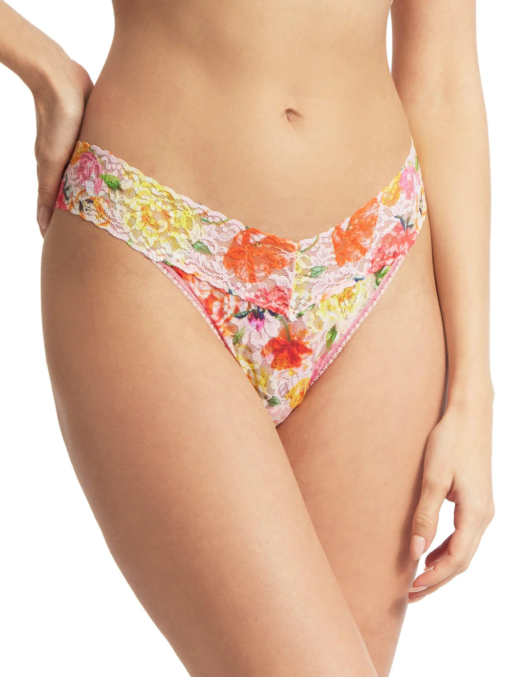 Hanky Panky Printed Signature Lace Thong - Bring Me Flowers