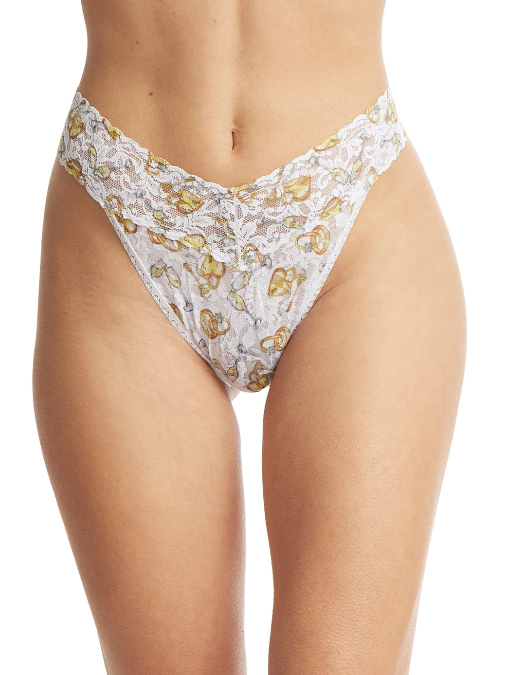 Hanky Panky Printed Signature Lace Thong - Forever Gold