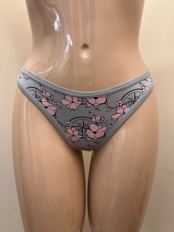 Women's Print Classic Thong - Feather Nautical Floral