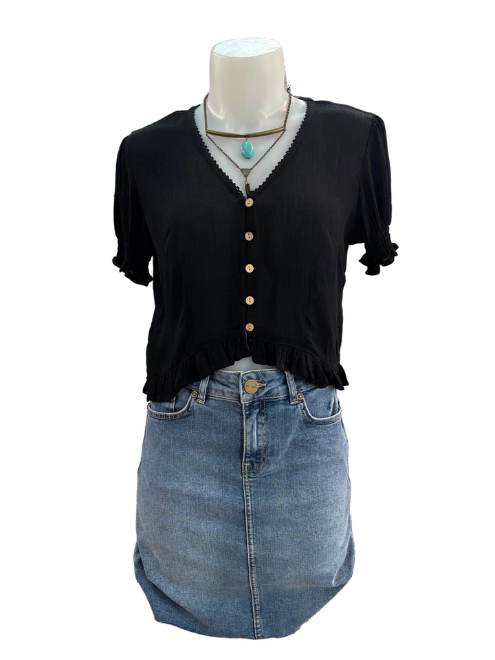 Cropped Short Sleeve Top