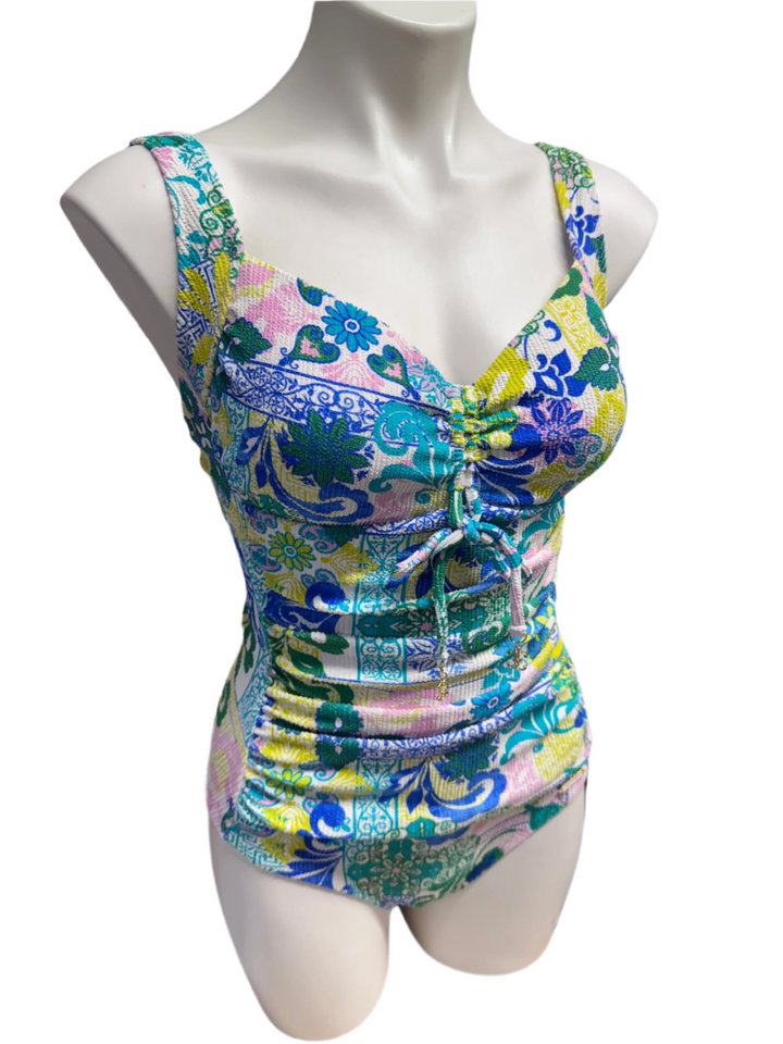 Sunseeker Square Neck Textured One Piece - Size 8