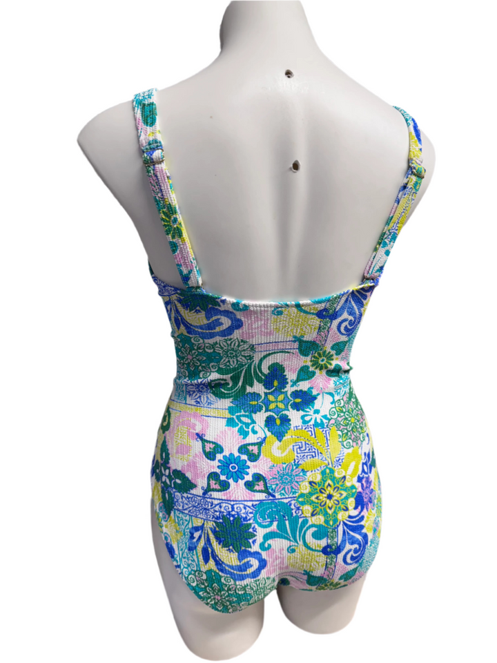 Sunseeker Square Neck Textured One Piece - Size 8