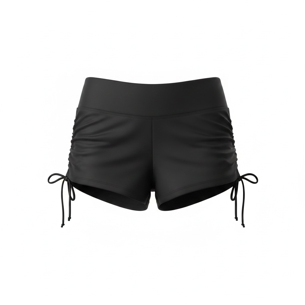 Black Sand Swim Shorts with Adjustable Sides