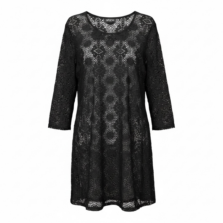Crochet Scoop Neck 3/4 Sleeve Tunic