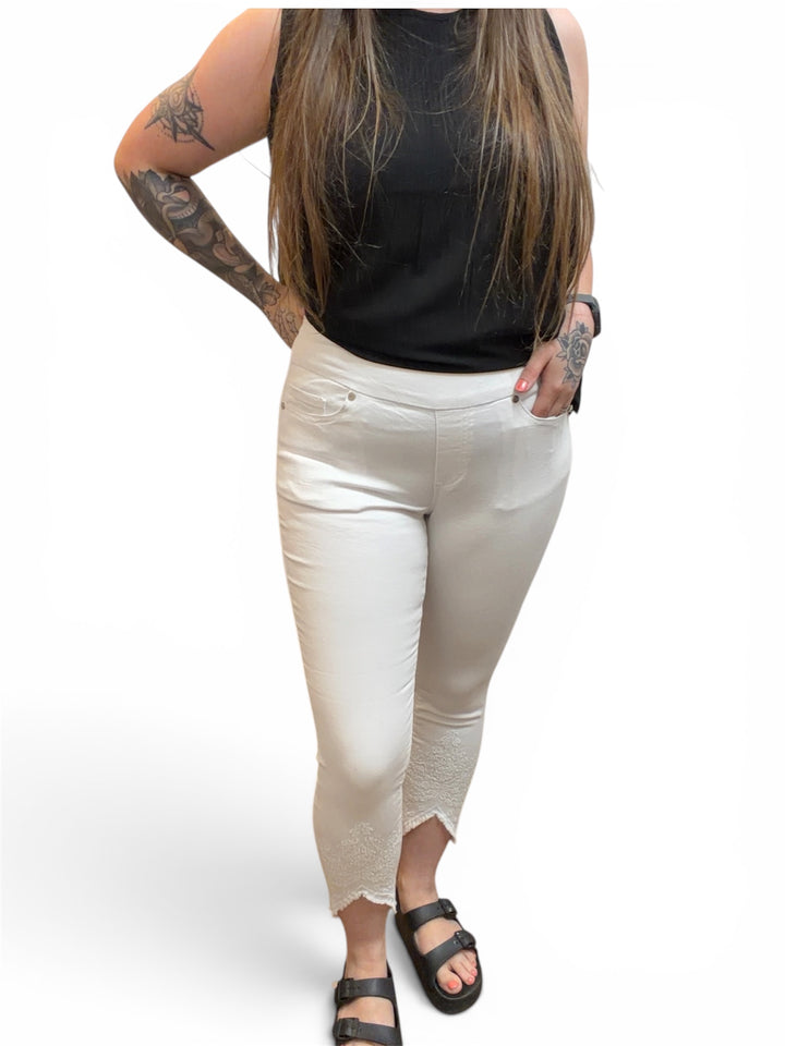 GG Stretch Denim Crop Pants