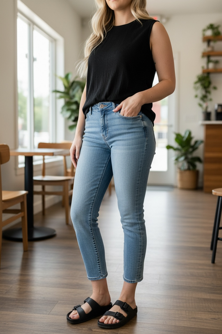Light Blue Crop Pants