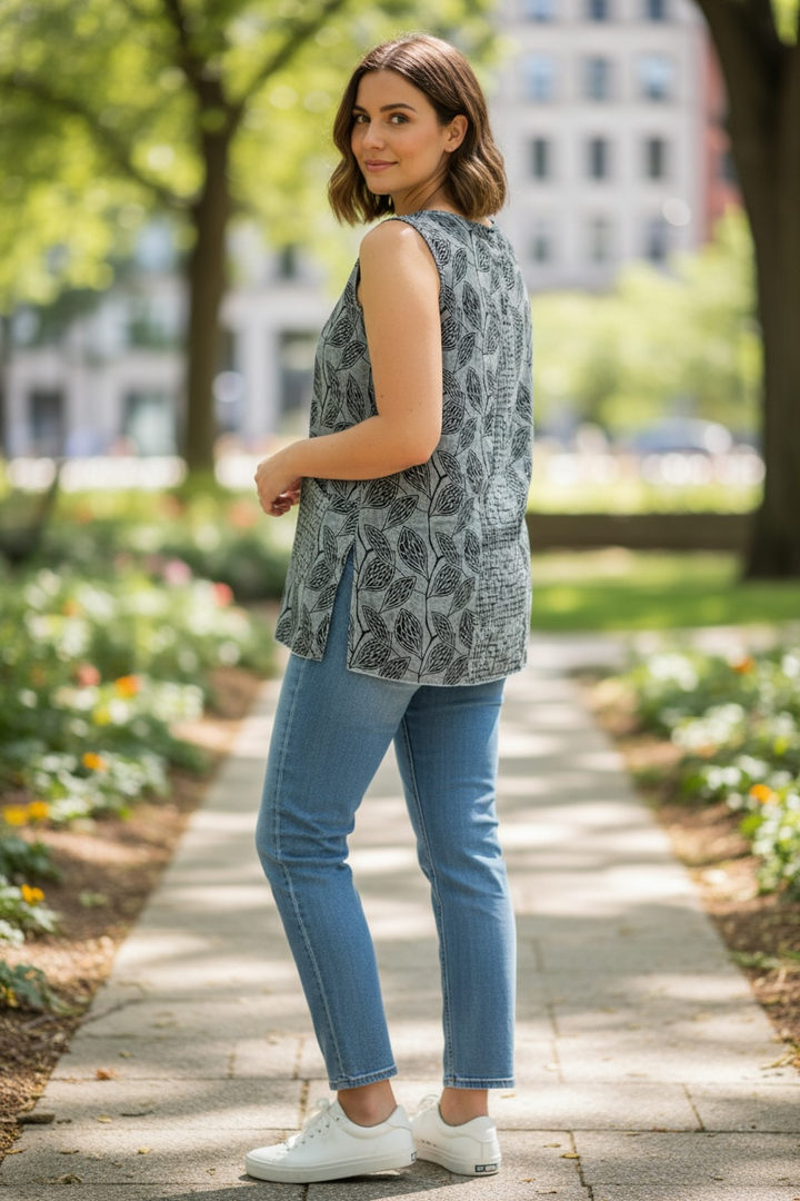Woven Printed Top - Sleeveless