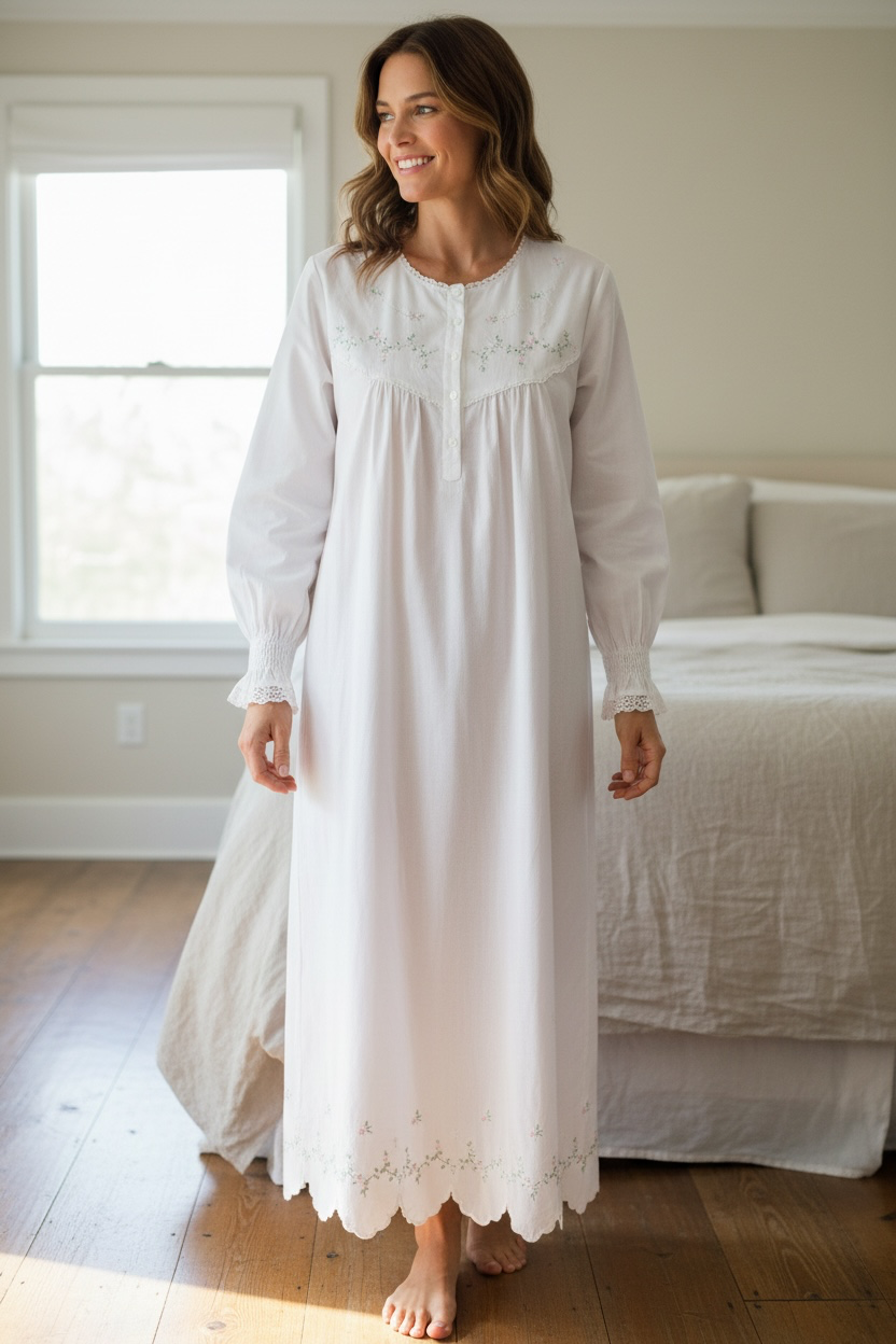 Long Sleeve Cotton Nightgown
