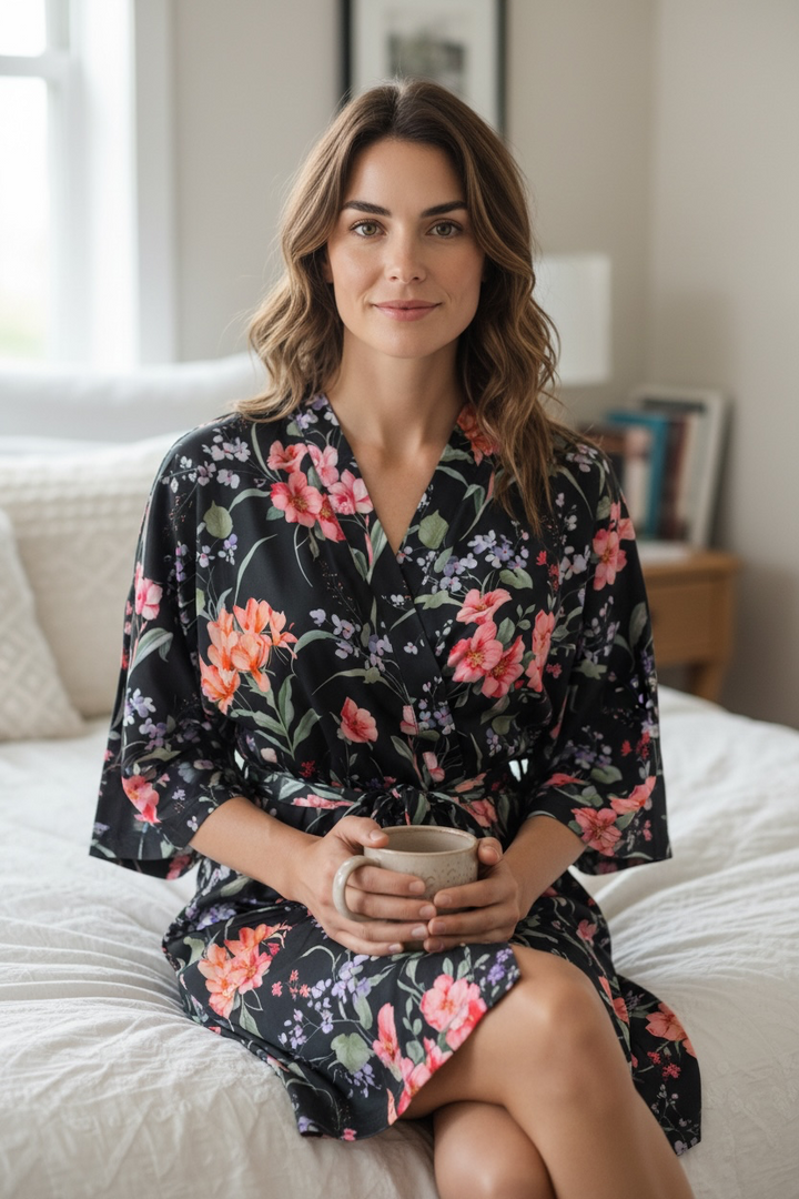 Floral Wrap Robe