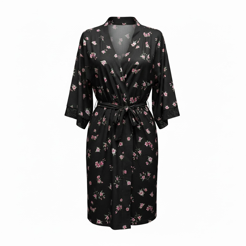Floral Wrap Robe