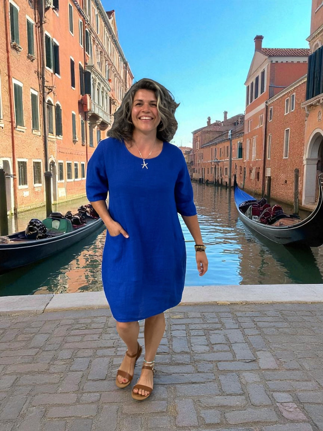 Linen Tunic Dress w/ Pockets