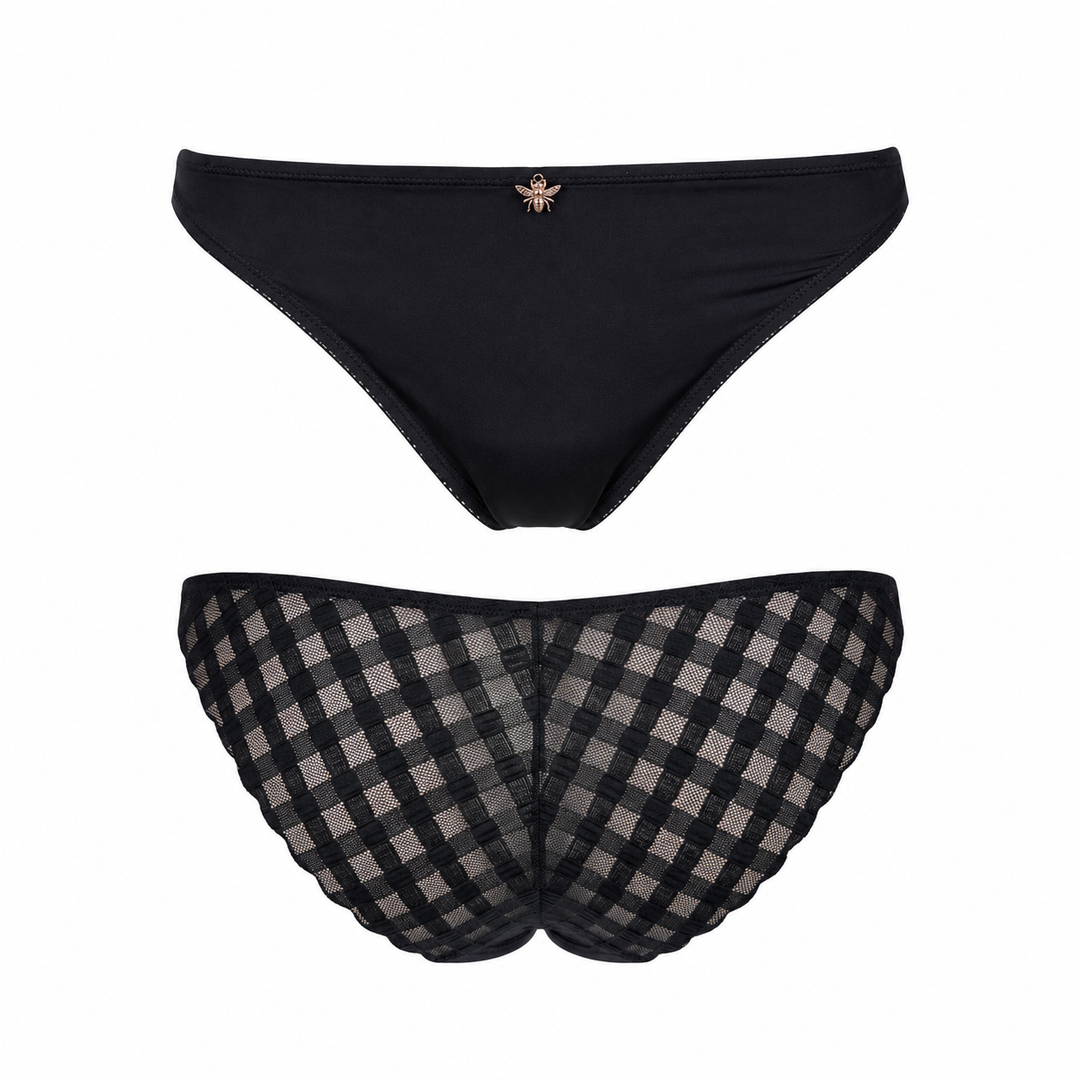 Scarlet Blue Bonbon String Lace Bikini - Black