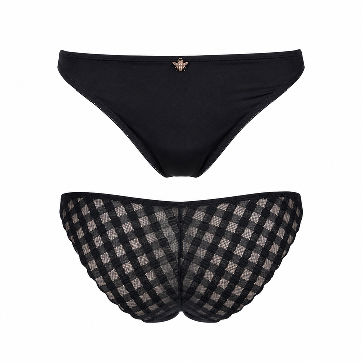 Scarlet Blue Bonbon String Lace Bikini - Black