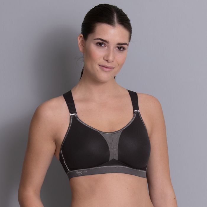 DynamiXstar Racerback Sports Bra - Black / Anthracite - Size B 32