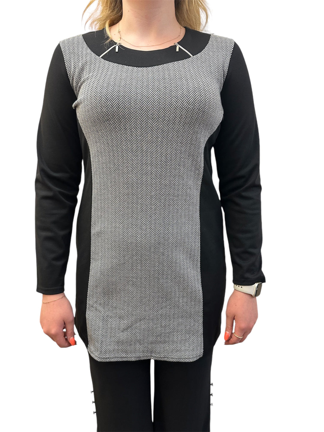 Vitesi Herringbone Colour Block Tunic