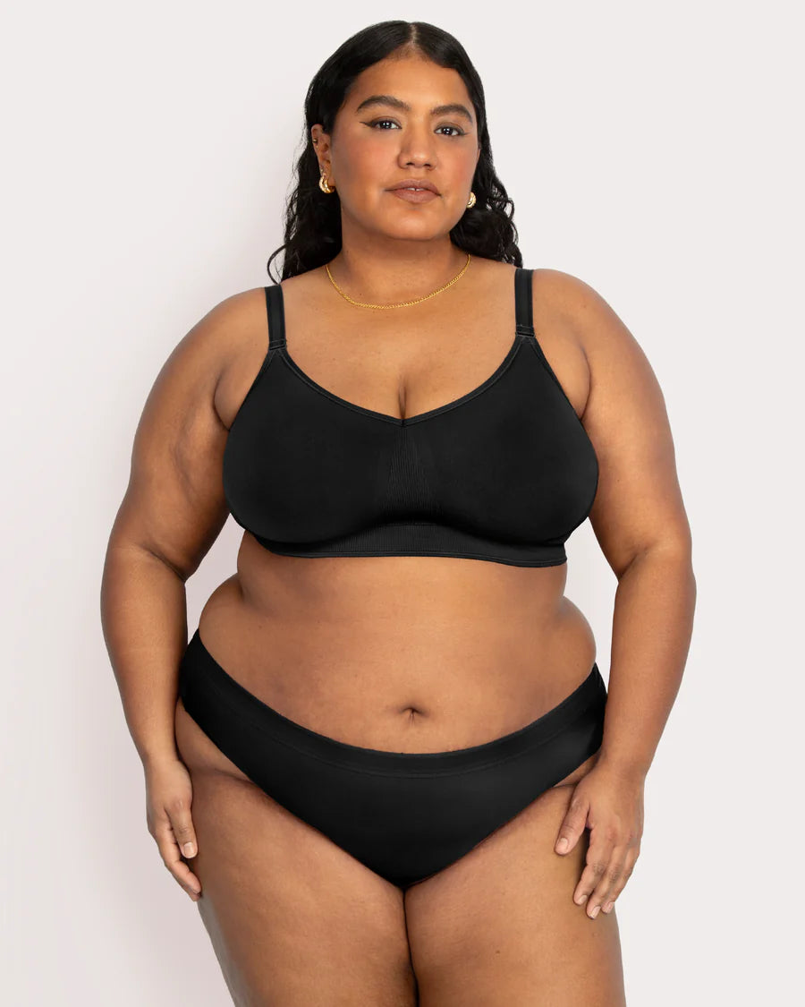Smooth Seamless Comfort Wireless Bra - Black