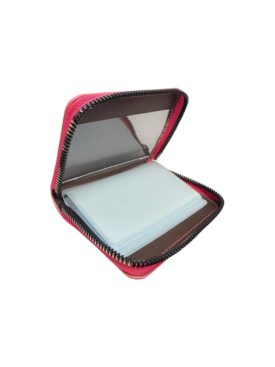 Faux Leather Zippered Cardholder Wallet