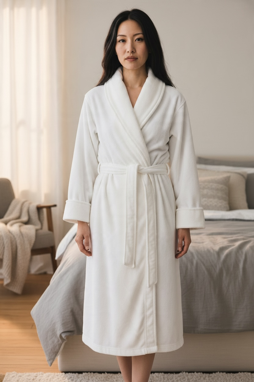 Long Bathrobe - White