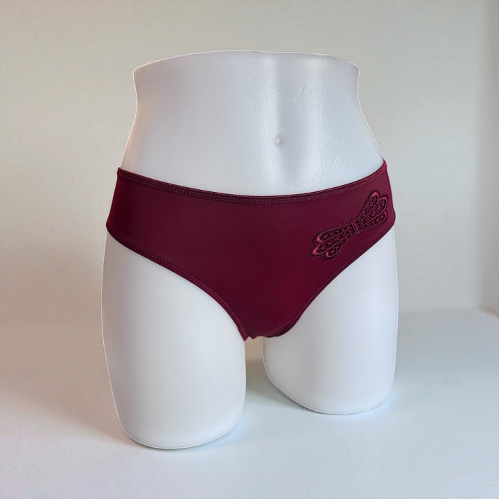 Virginia Laser Cut Seamless Brief - Burgundy
