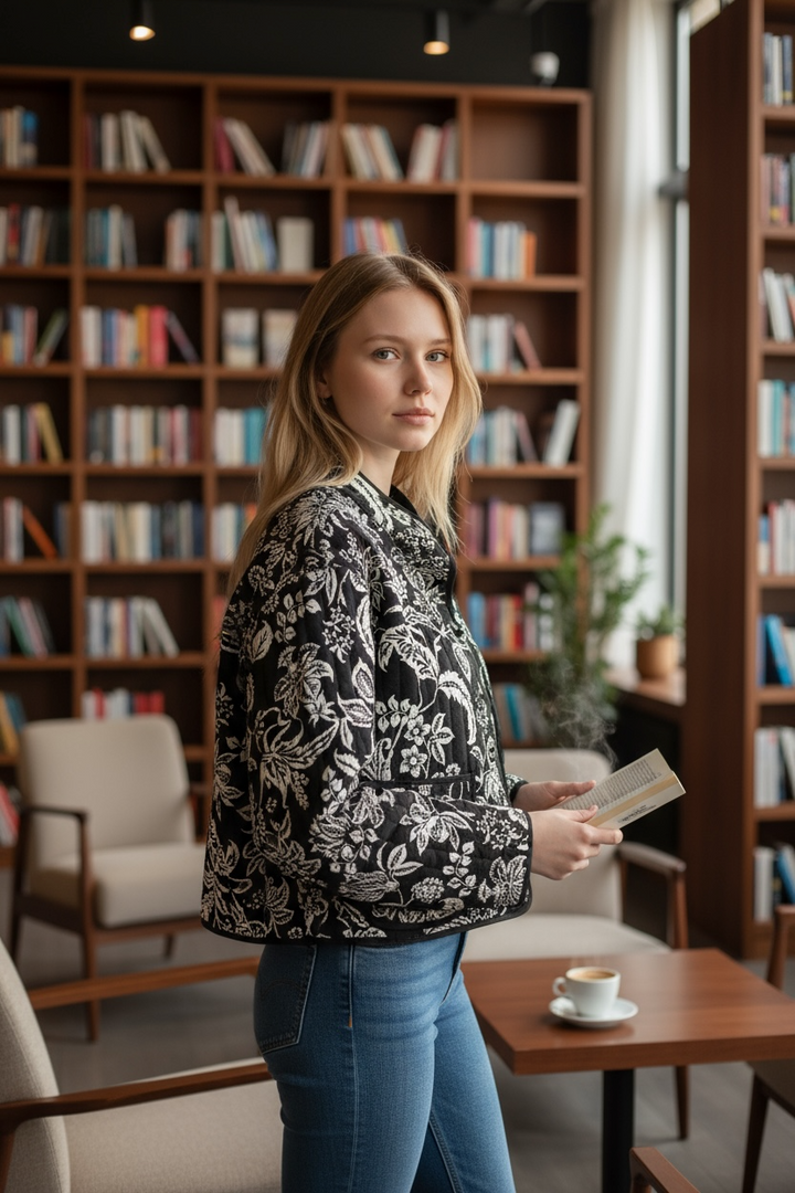 Quilted Printed Jacket