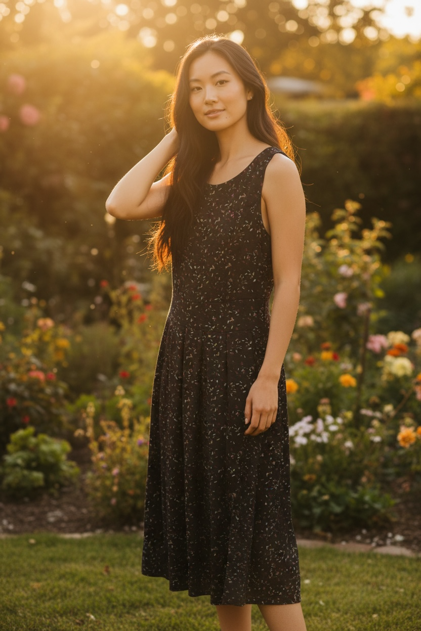 Forest Confetti Fit & Flare Dress