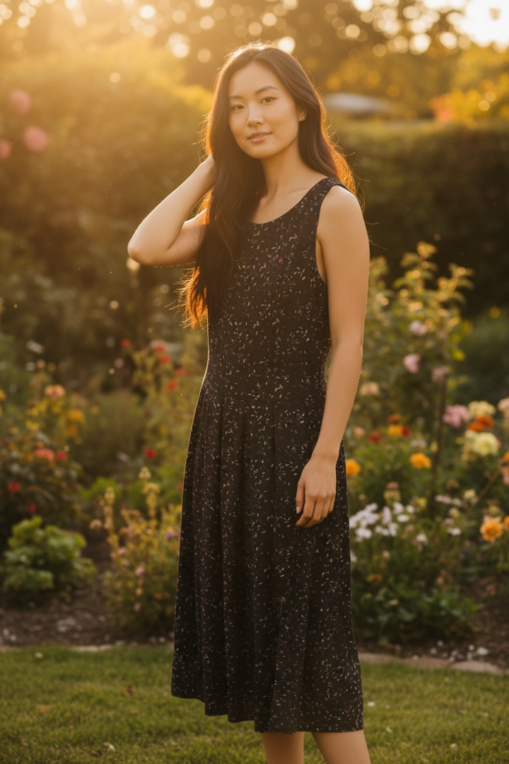 Forest Confetti Fit & Flare Dress