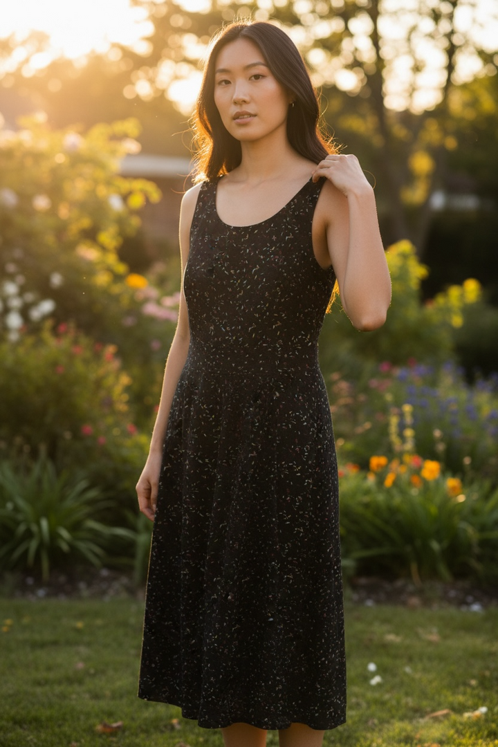 Forest Confetti Fit & Flare Dress