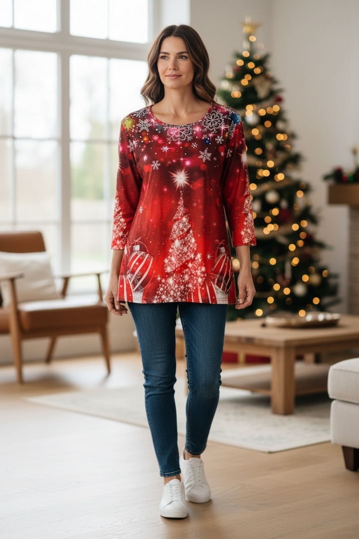 "Oh Christmas Tree" 3/4 Sleeve Top