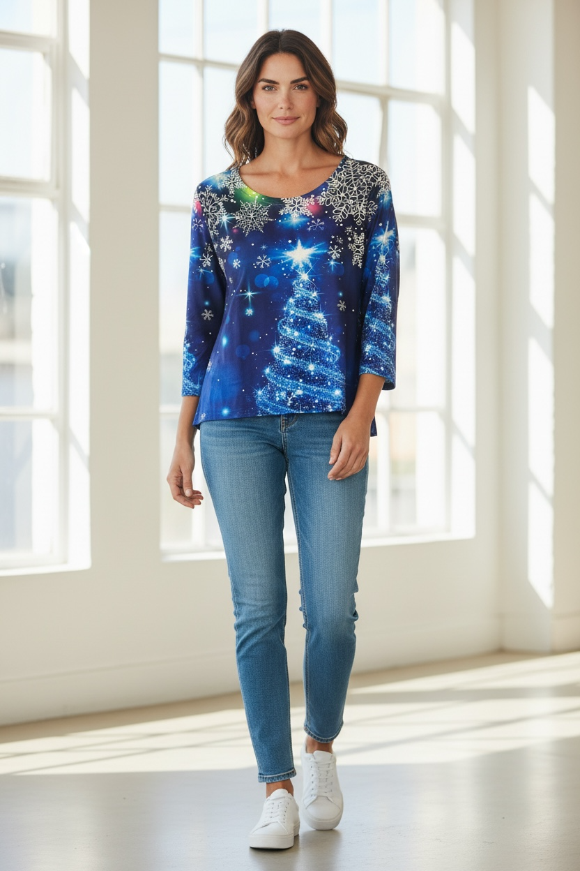 "Oh Christmas Tree" 3/4 Sleeve Top