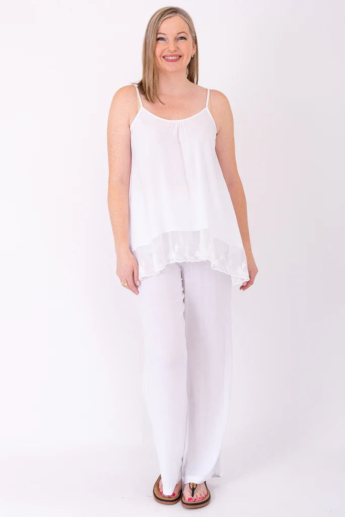 Chantilly Lace Linen / Bamboo Tank - Sheer Essentials Lingerie & Swimwear