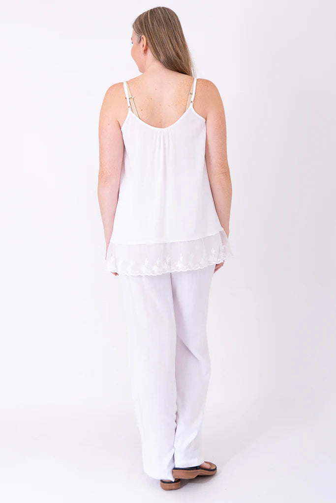 Chantilly Lace Linen / Bamboo Tank - Sheer Essentials Lingerie & Swimwear