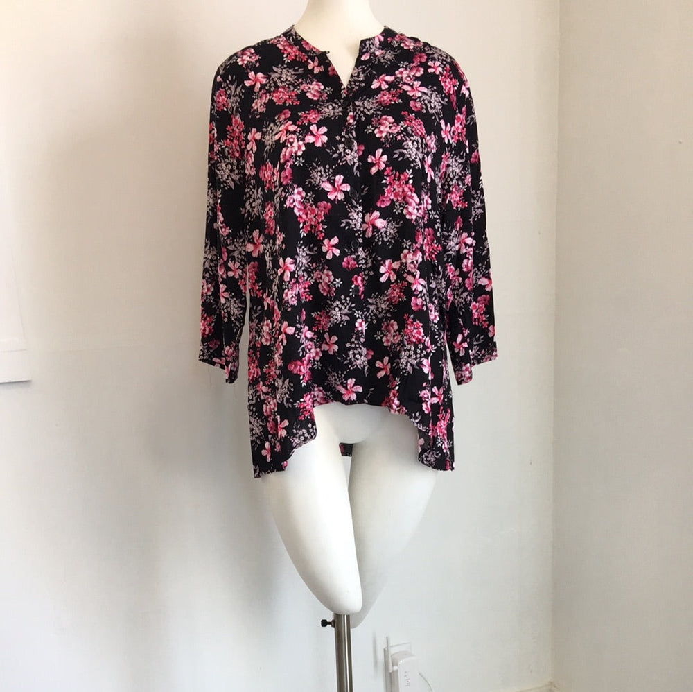 3/4 Sleeve Button Front Blouse - Sheer Essentials Lingerie & Swimwear