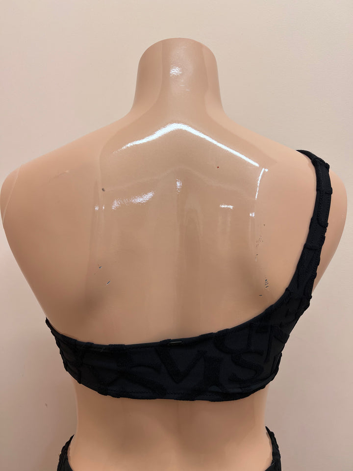 Signature Texture One Shoulder Bikini Top - Size Medium