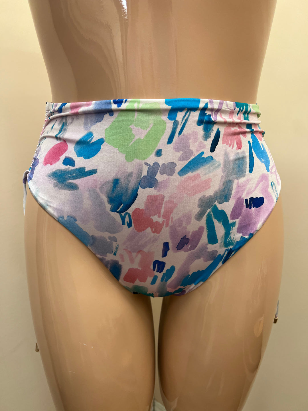 High Waist Swim Bottoms w/ Side Shirring - Size Medium