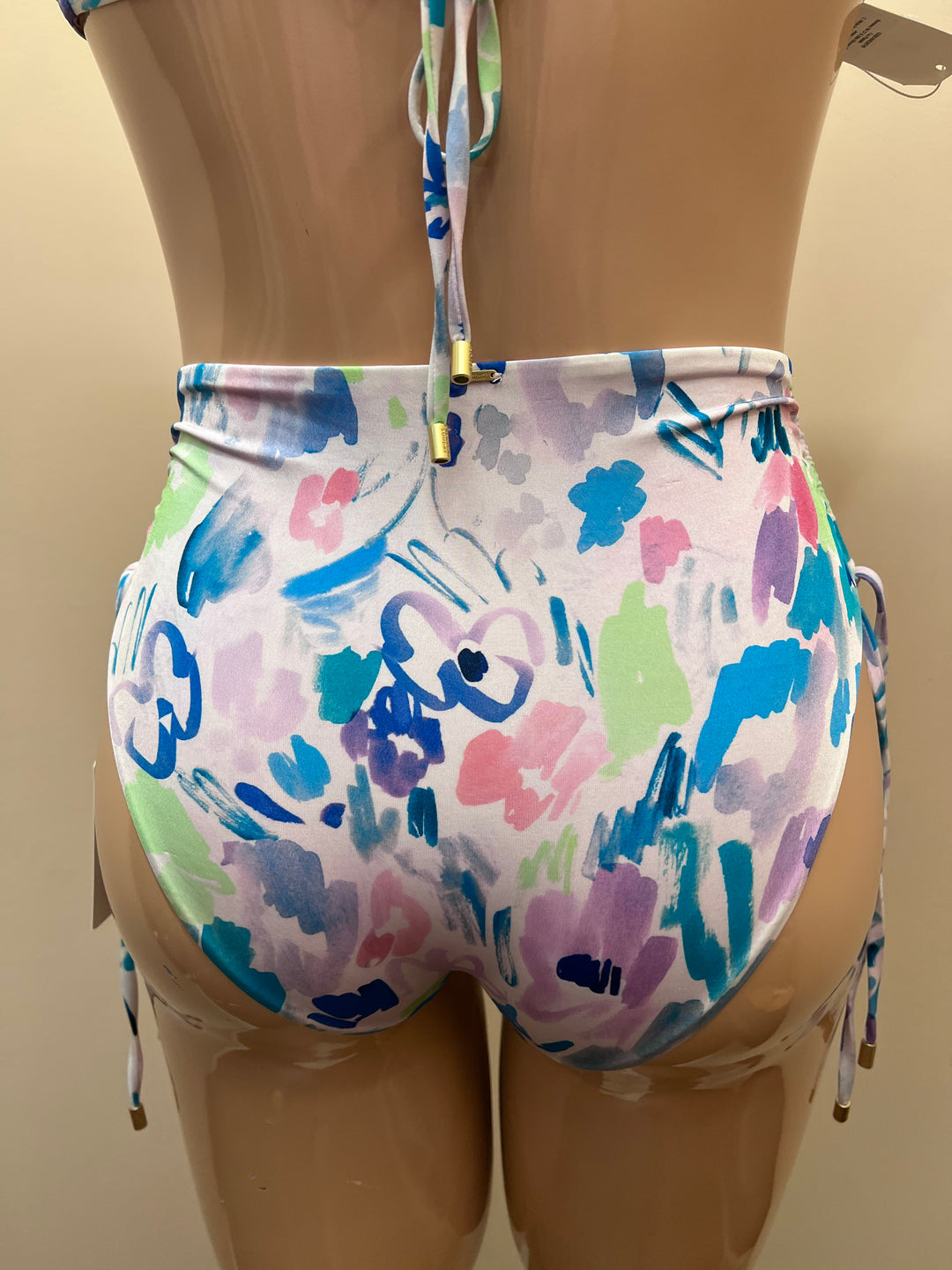 High Waist Swim Bottoms w/ Side Shirring - Size Medium