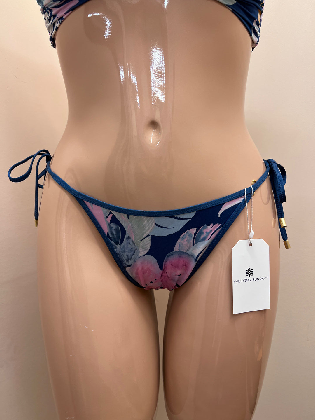 High Leg Side Tie Bikini Bottom - Size Medium