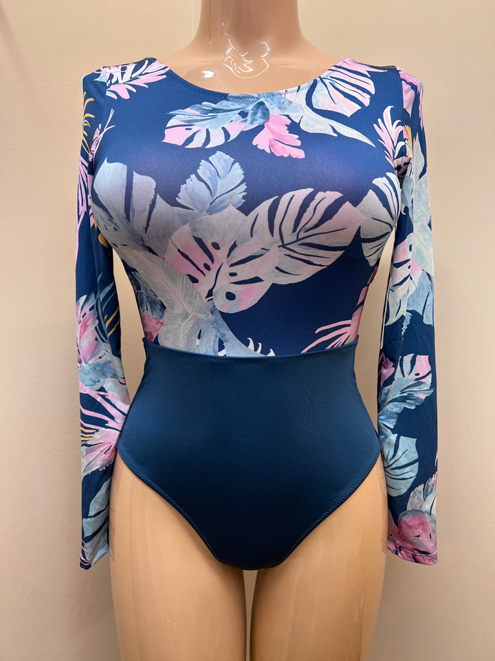 Tropical Delight One Piece Rashguard w/ Back Opening - Size Medium