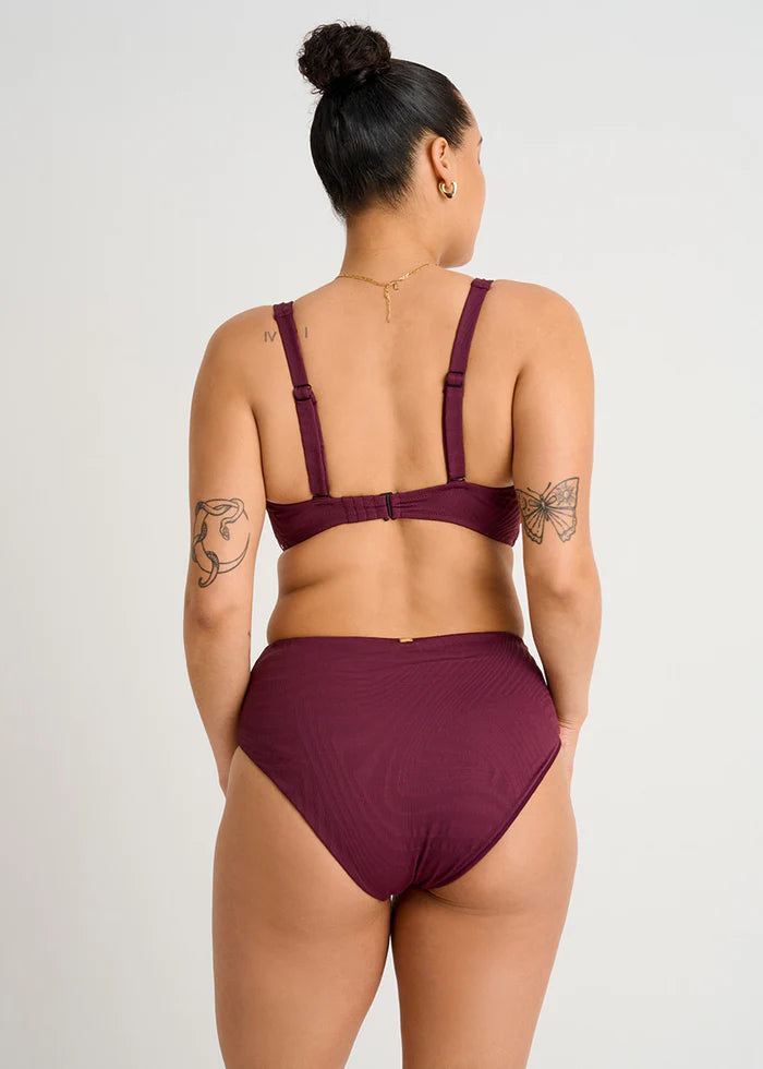 Black Cherry Texture High Waist Retro Abstract Jacquard Bottom