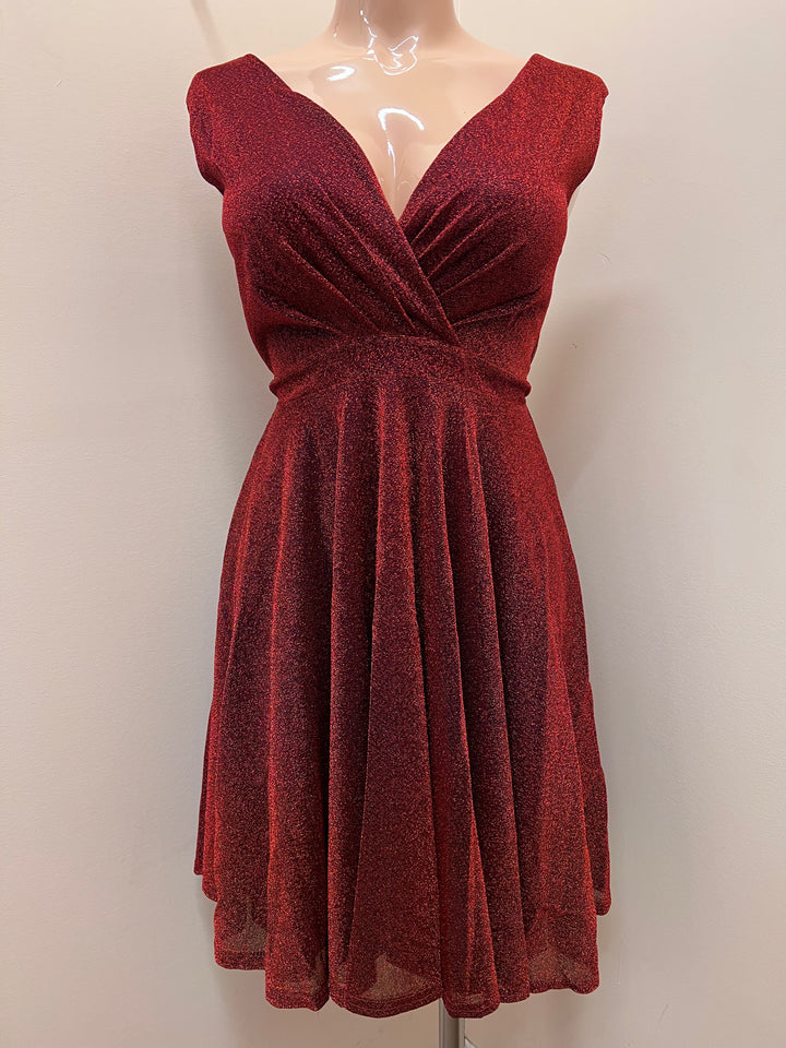 Burgundy Holiday Glitter Dress