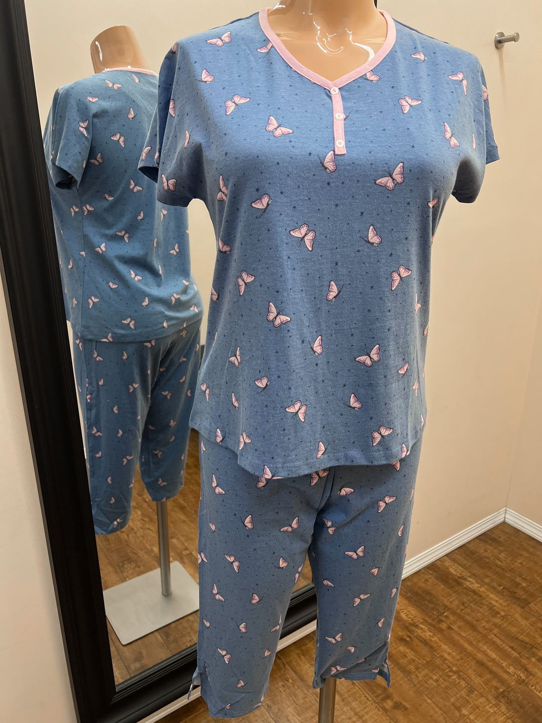Cotton Capri PJ Set - Butterfly Skies