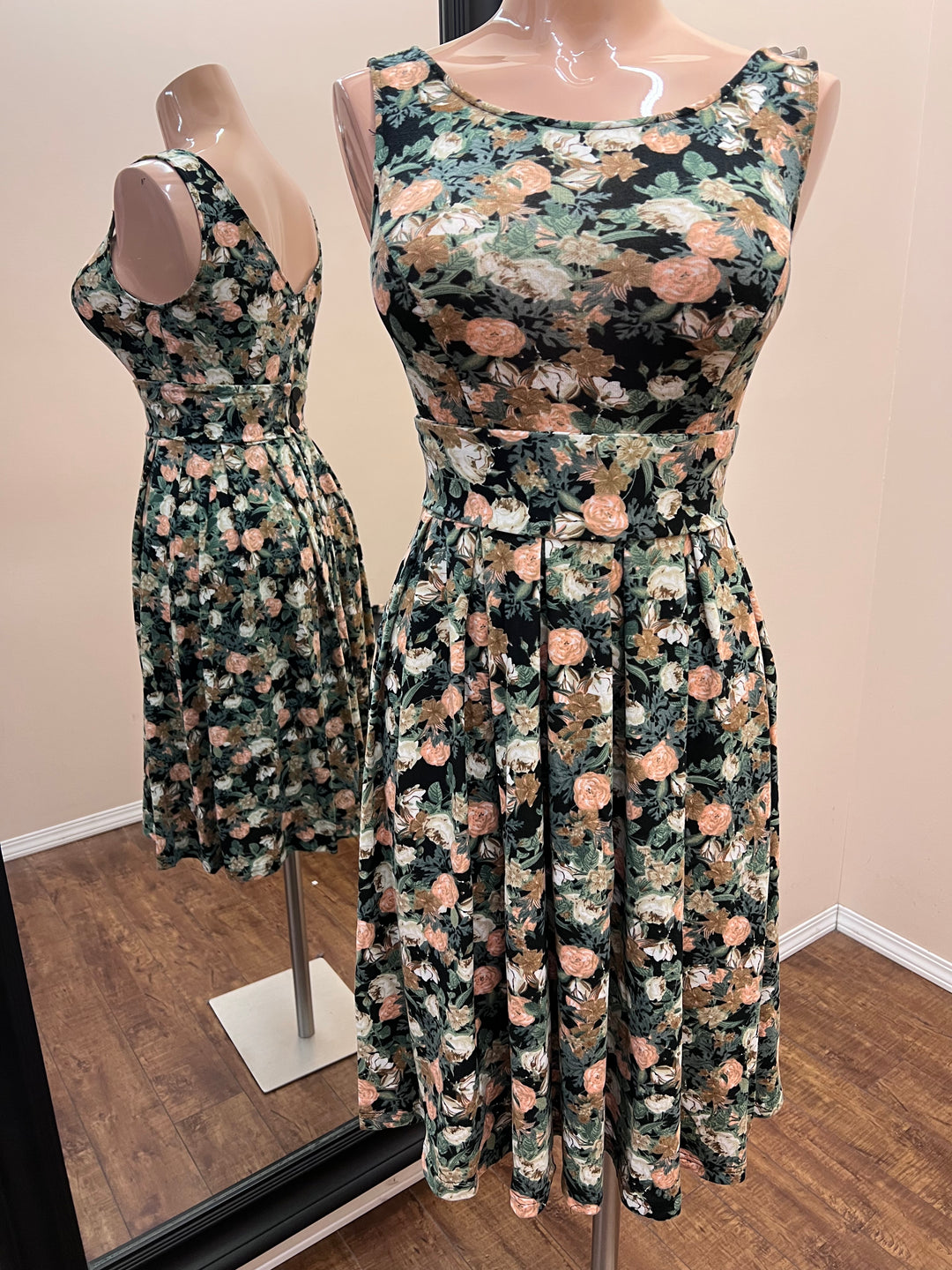 Fall Forest Florals Fit & Flare Dress