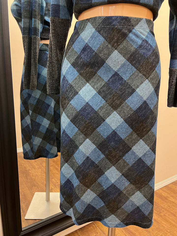 Plaid Flared Skirt