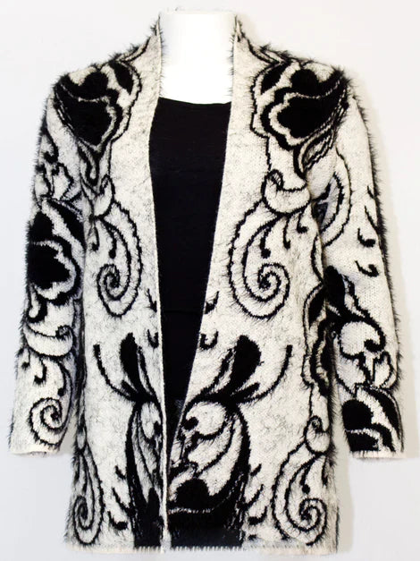 Knitted Eyelash Long Open Cardigan