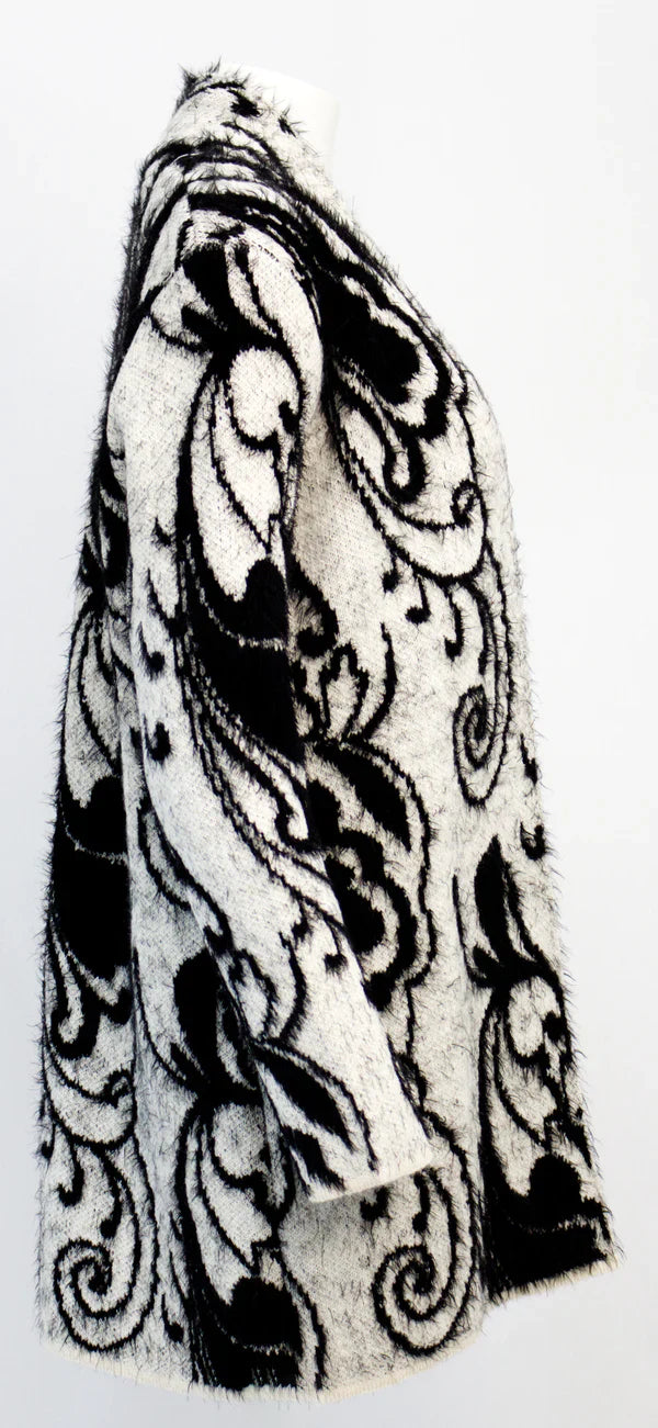 Knitted Eyelash Long Open Cardigan