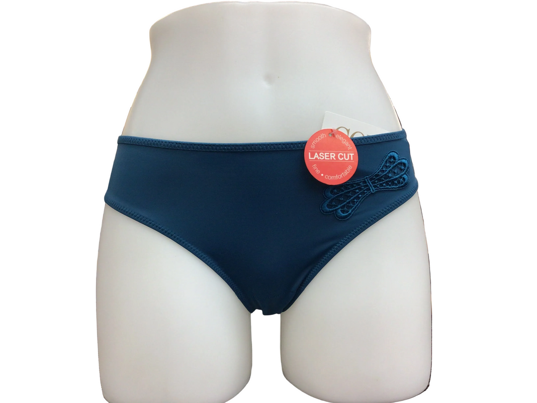 Virginia Laser Cut Seamless Brief - Sea Blue