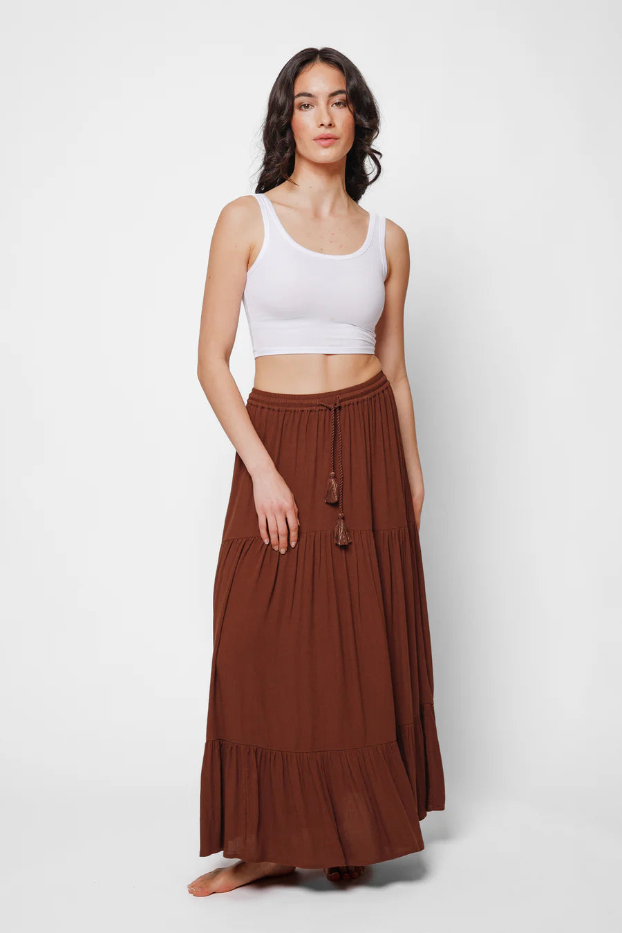 Miami Boho Tiered Long Skirt
