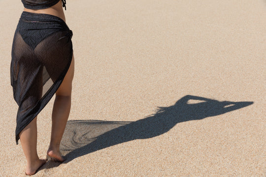 Seascape Mesh Sarong - Midnight Black