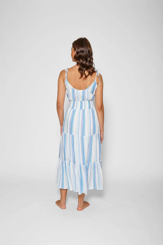 Sicily Shoulder Tie Maxi Dress